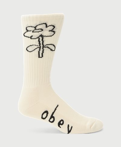 Obey Strømper OBEY SPRING FLOWER SOCKS 100260175 Hvid